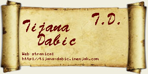 Tijana Dabić vizit kartica